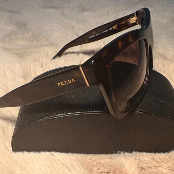 Classic Prada Sunglasses in Brown with Gold Trim - Picture 2 of 2